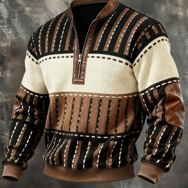Jomarek – Męska bluza retro z kontrastowym zamkiem