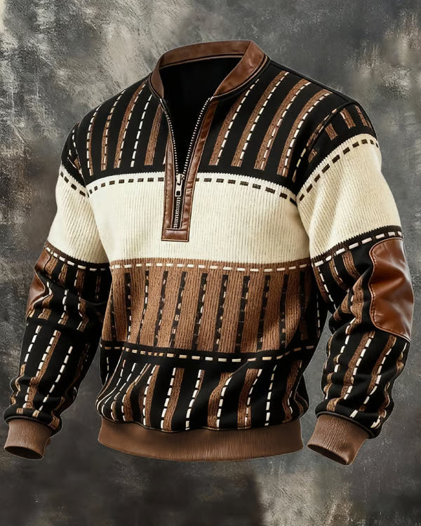 Jomarek – Męska bluza retro z kontrastowym zamkiem