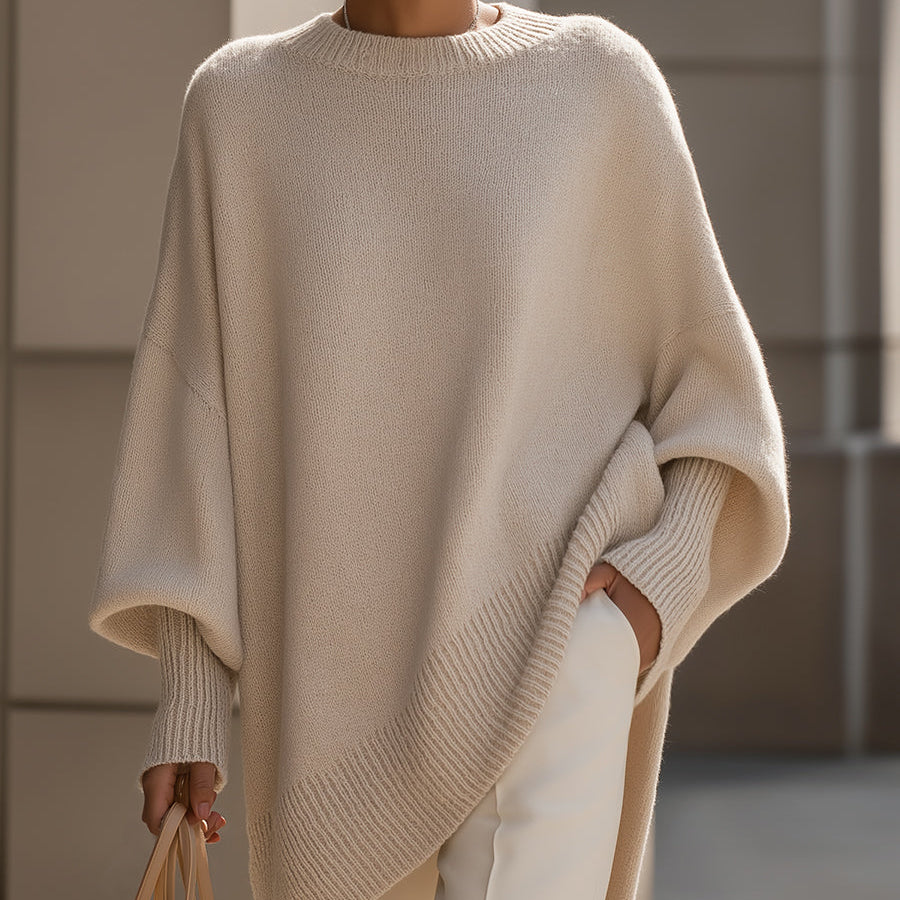 Evelyne – Elegancki sweter z asymetrycznym dołem