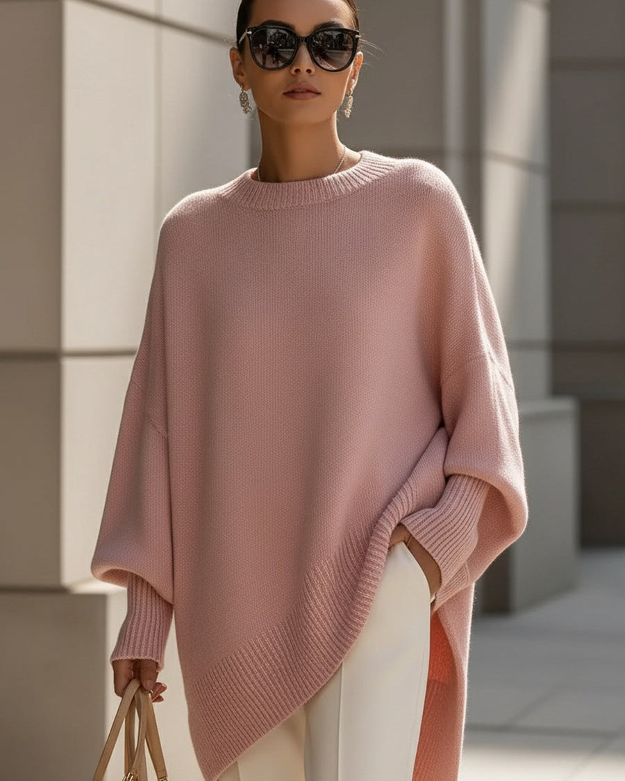 Evelyne – Elegancki sweter z asymetrycznym dołem