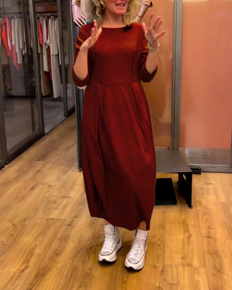 Coralia – Elegancka sukienka z okrągłym dekoltem
