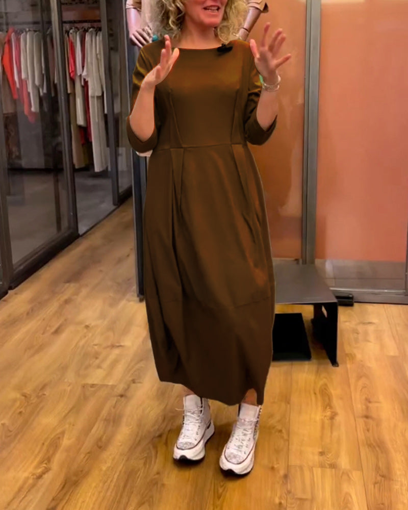 Coralia – Elegancka sukienka z okrągłym dekoltem