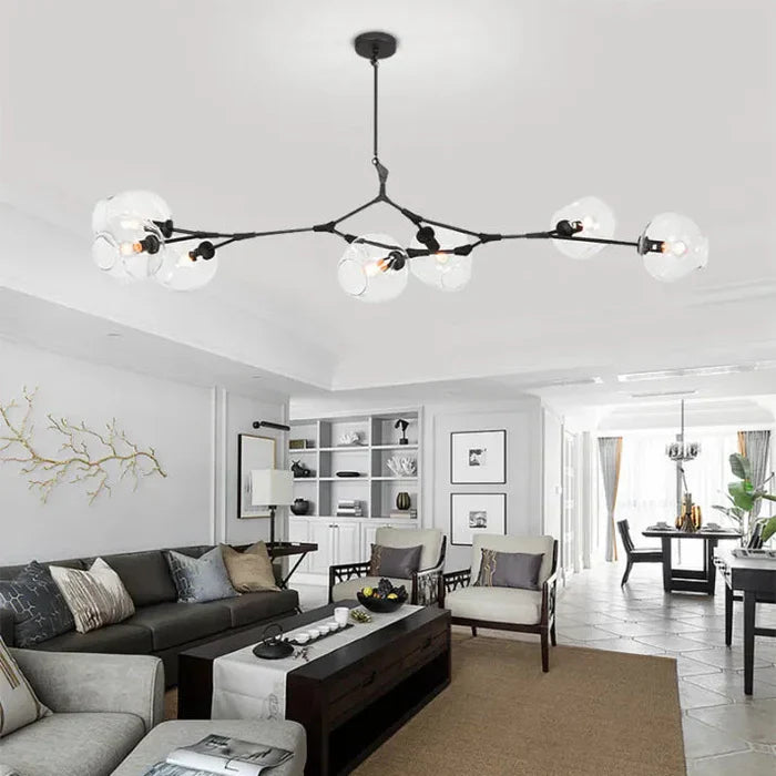 Designerski żyrandol molekularny 8-ramienny – nowoczesna lampa sufitowa LED