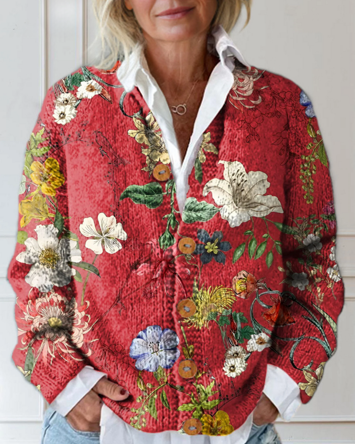 Iliana – Kardigan w kwiaty vintage
