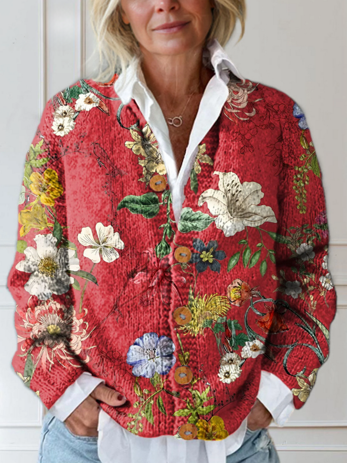 Iliana – Kardigan w kwiaty vintage