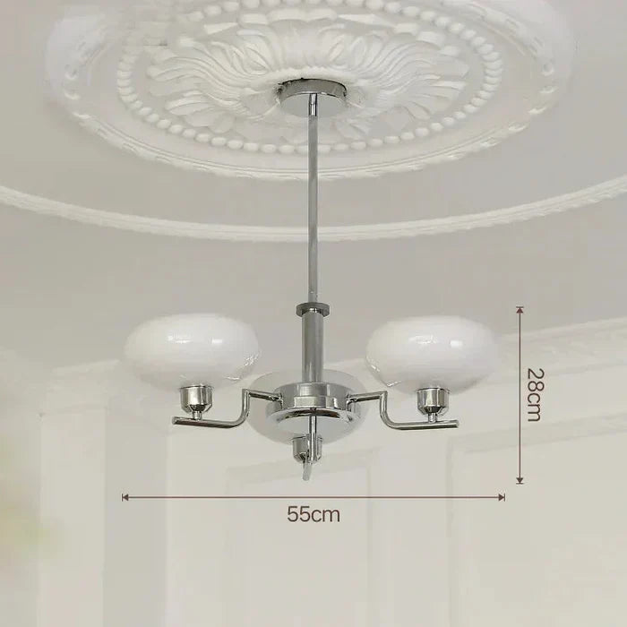 Nowoczesny Żyrandol z Kloszami z Opalowego Szkła – Elegancka Lampa Sufitowa