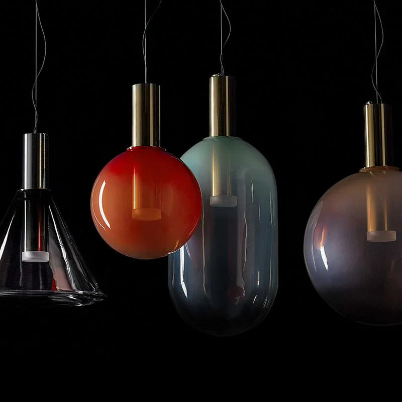 Designerska Lampa Wisząca LED – Nowoczesne Formy ze Szkła
