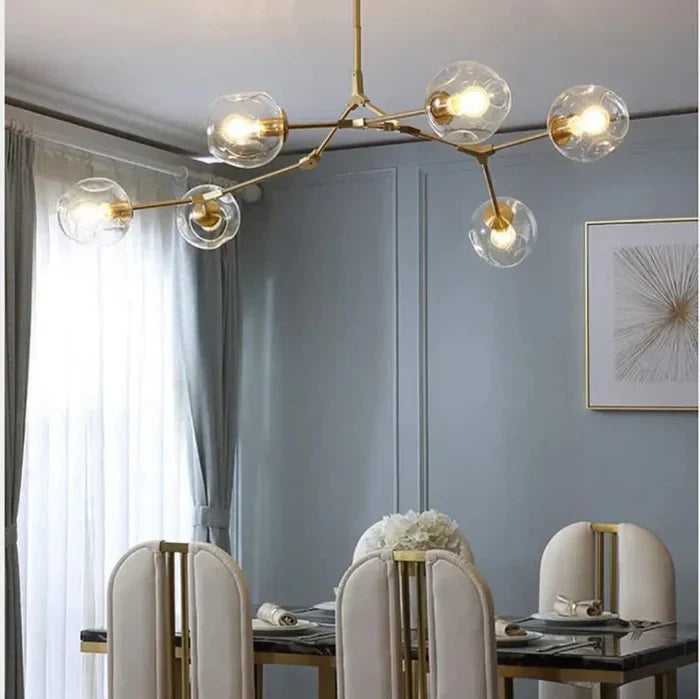 Designerski żyrandol molekularny 8-ramienny – nowoczesna lampa sufitowa LED