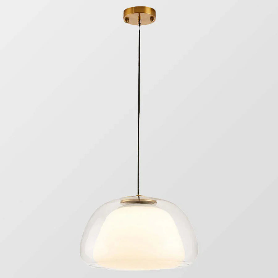 Nowoczesna lampa wisząca LED z podwójnym szklanym kloszem