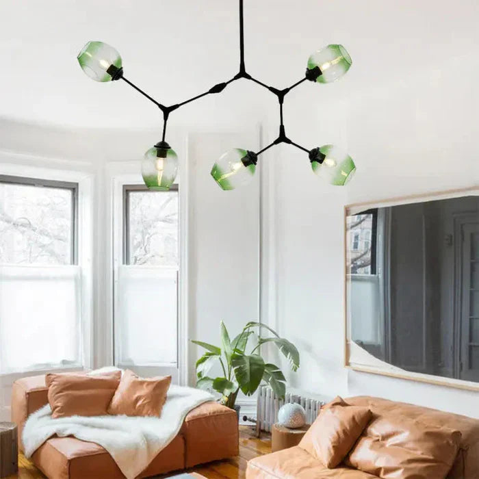 Designerski żyrandol molekularny 8-ramienny – nowoczesna lampa sufitowa LED