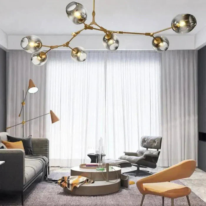 Designerski żyrandol molekularny 8-ramienny – nowoczesna lampa sufitowa LED