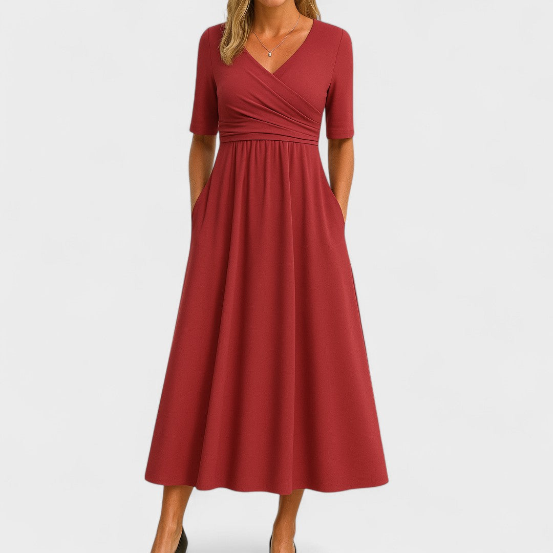 Evelora – Elegancka sukienka midi na każdą okazję
