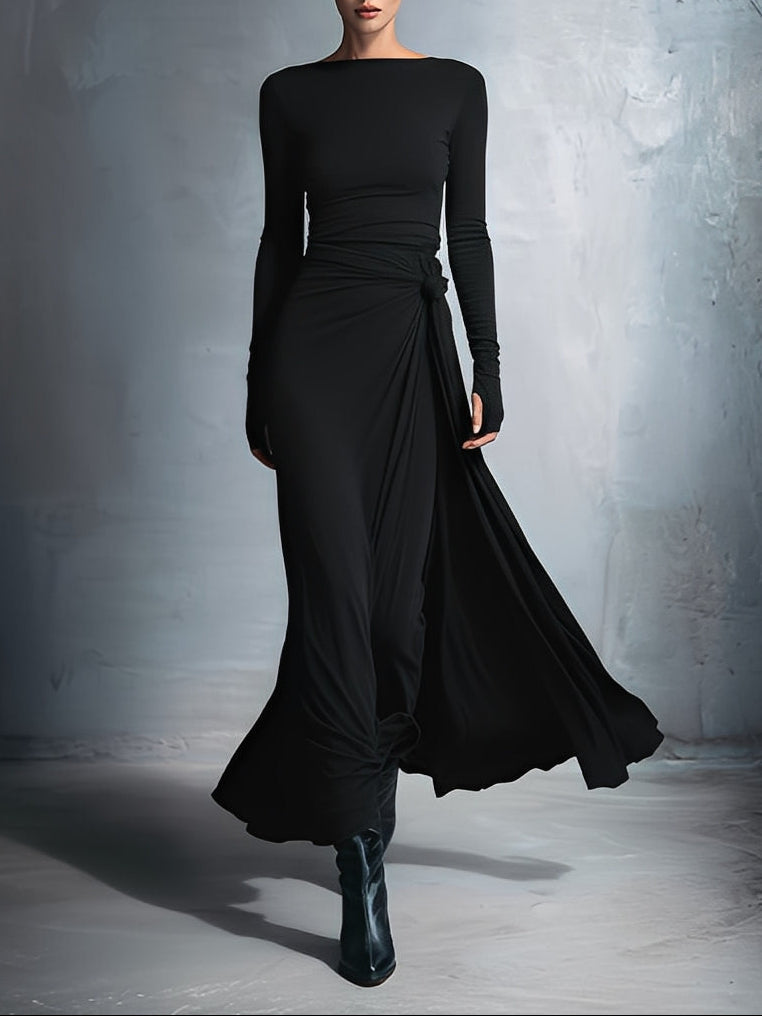 Aneta | Elegancka Sukienka z Elastycznej Tkaniny i Efektem Modelującym