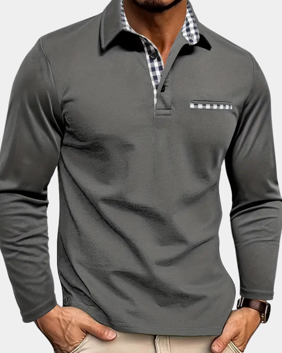 Marek – Elegancka koszulka polo z długim rękawem