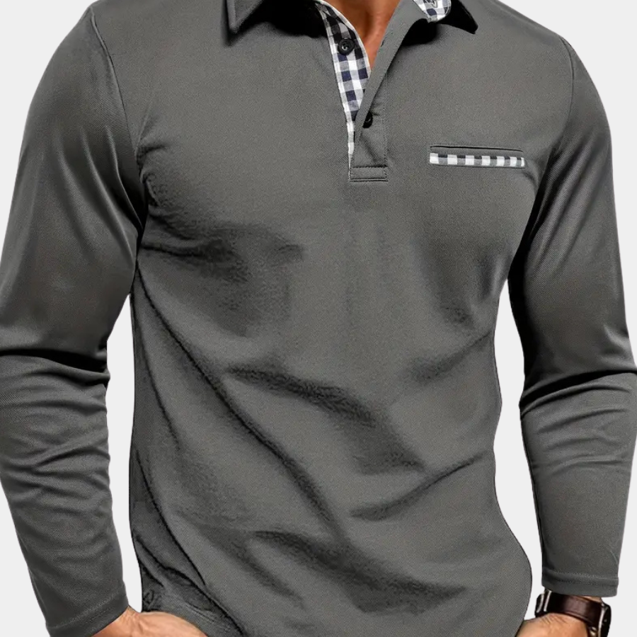 Marek – Elegancka koszulka polo z długim rękawem