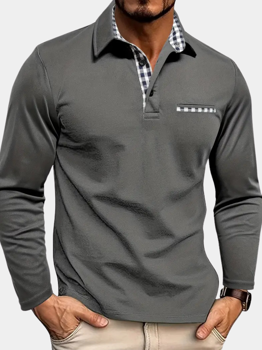 Marek – Elegancka koszulka polo z długim rękawem