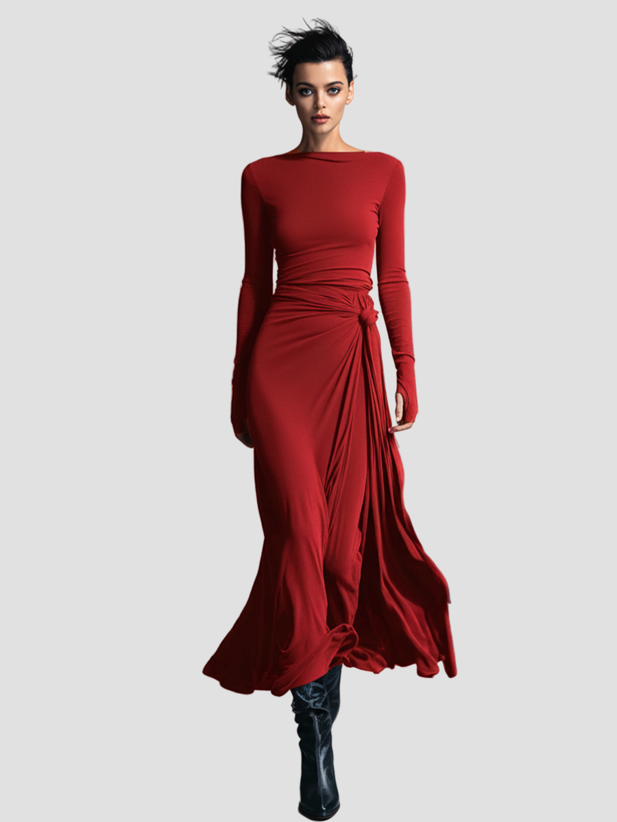 Janelith - Elegancka sukienka z efektem modelującym