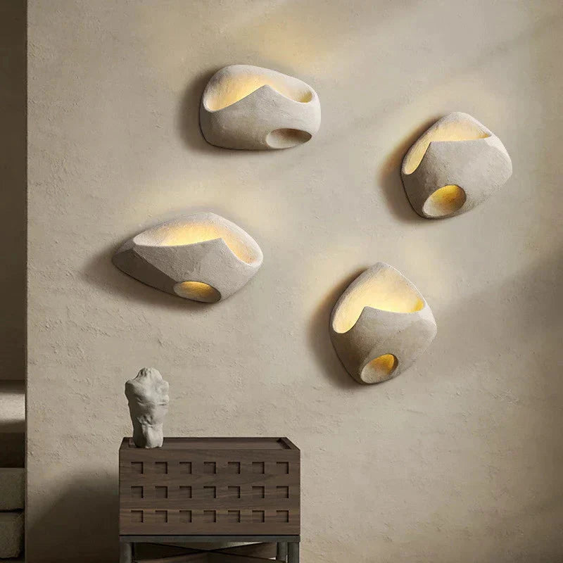 Designerska Lampa Ścienna w Stylu Organicznego Kamienia Boho
