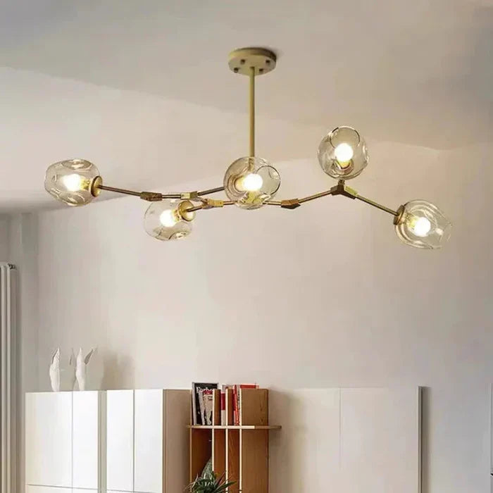 Designerski żyrandol molekularny 8-ramienny – nowoczesna lampa sufitowa LED