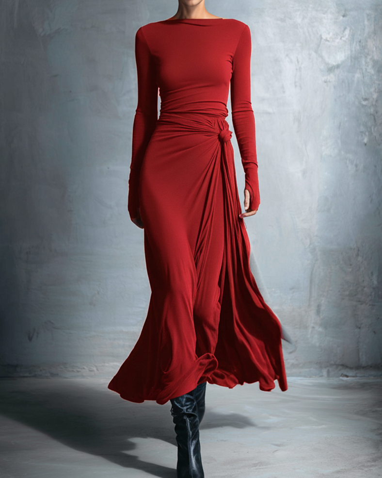 Aneta | Elegancka Sukienka z Elastycznej Tkaniny i Efektem Modelującym