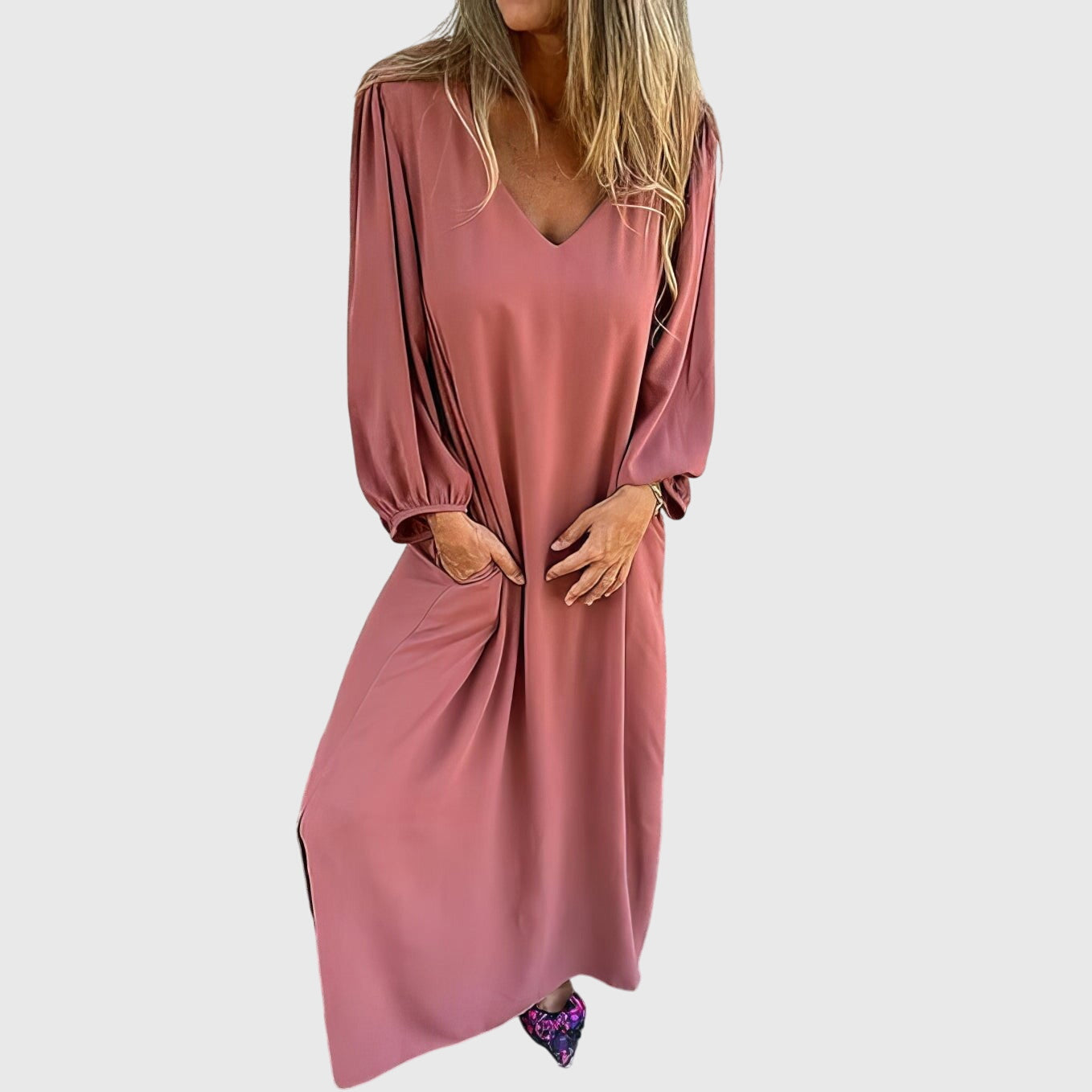 Carol™ - Długa Sukienka Boho z Kieszeniami