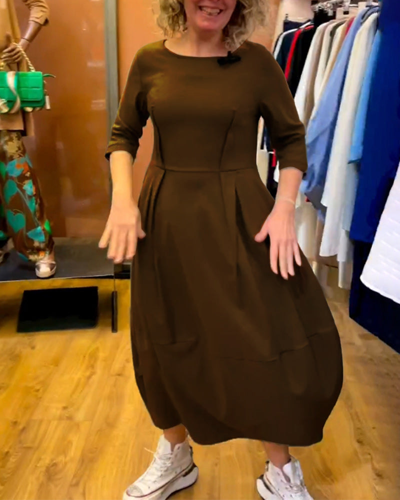 Coralia – Elegancka sukienka z okrągłym dekoltem