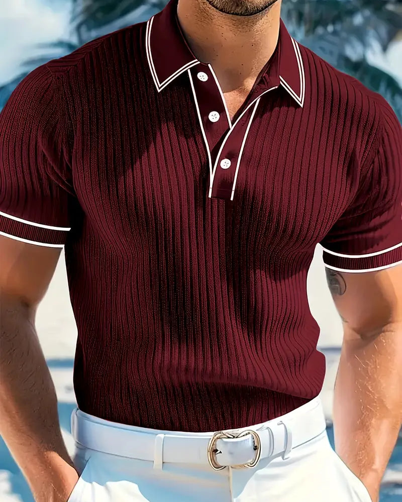 Śniegomir – Eleganckie polo z kontrastowym kołnierzykiem