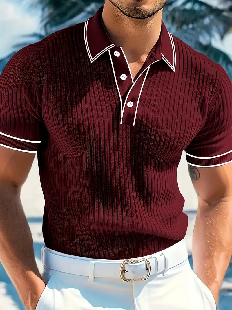 Śniegomir – Eleganckie polo z kontrastowym kołnierzykiem