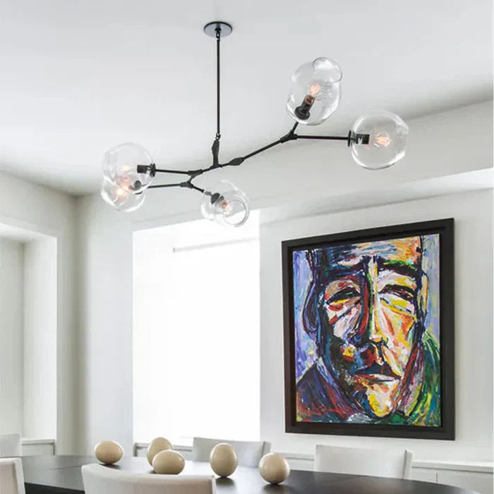 Designerski żyrandol molekularny 8-ramienny – nowoczesna lampa sufitowa LED
