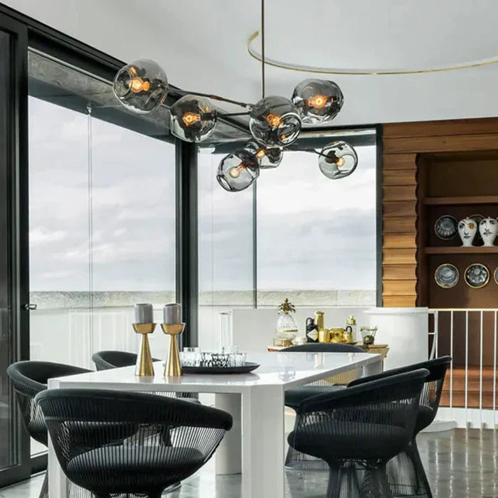 Designerski żyrandol molekularny 8-ramienny – nowoczesna lampa sufitowa LED