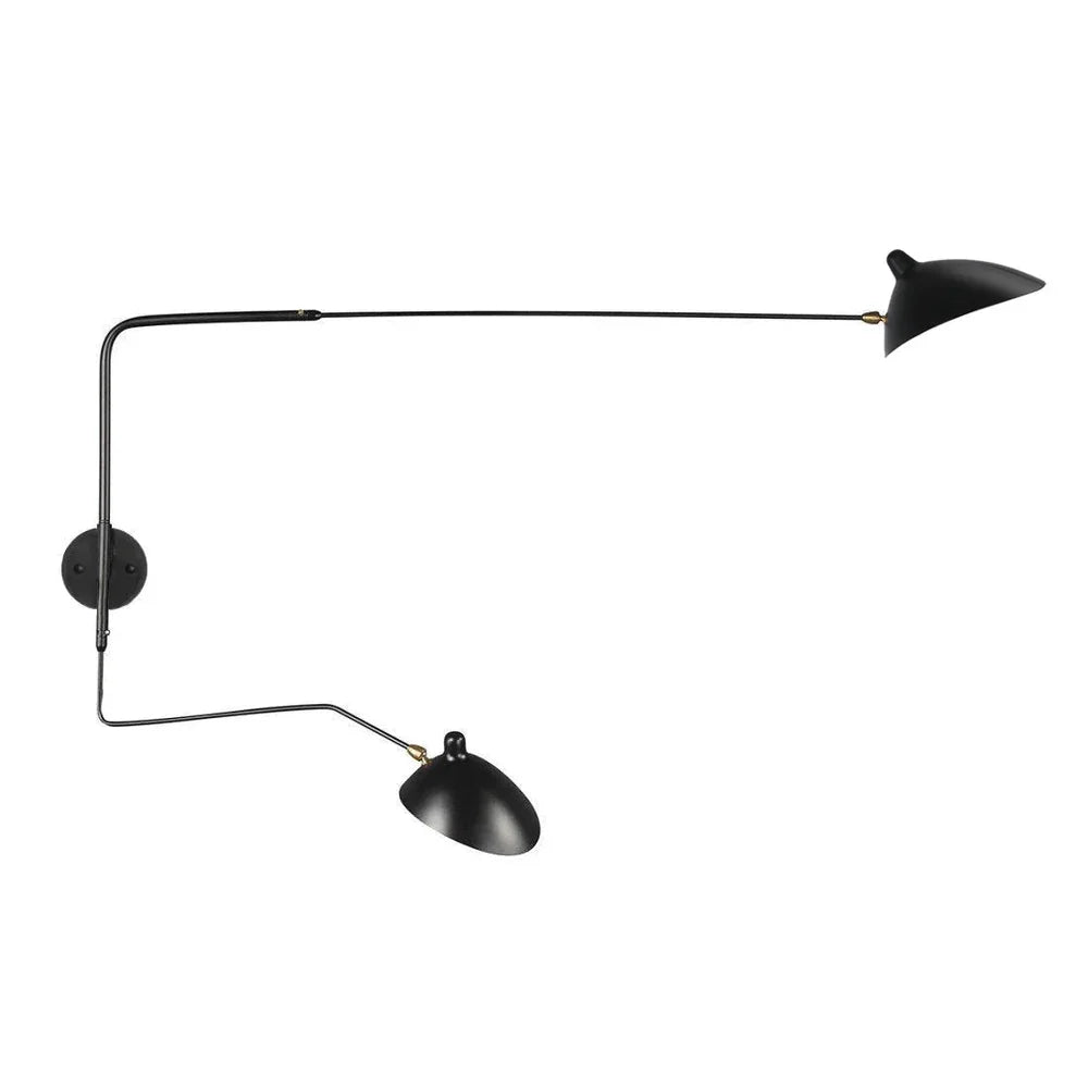 Designerska lampa ścienna z podwójnym ramieniem – regulowana lampa kinkietowa do salonu, biura lub sypialni