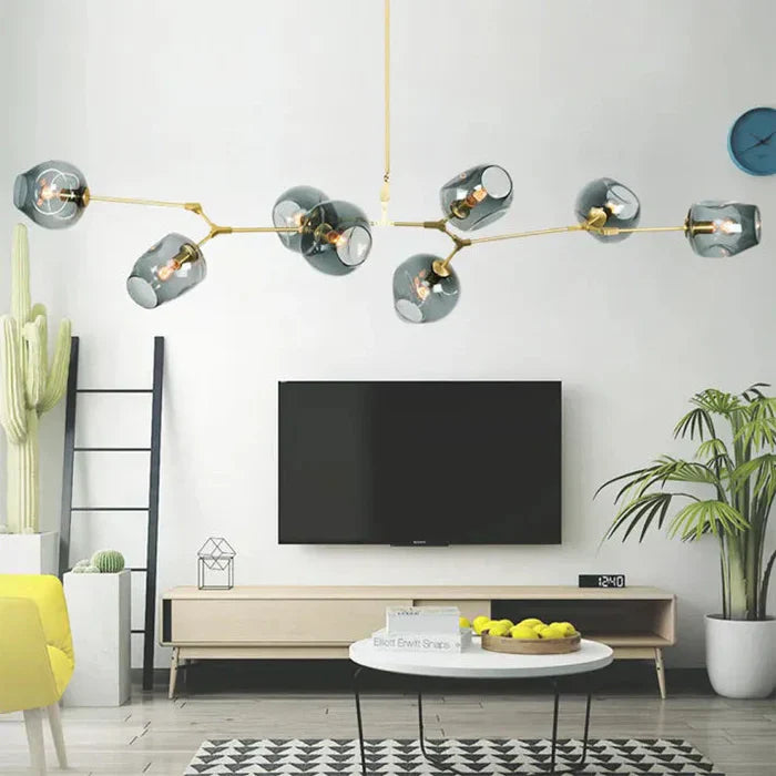 Designerski żyrandol molekularny 8-ramienny – nowoczesna lampa sufitowa LED