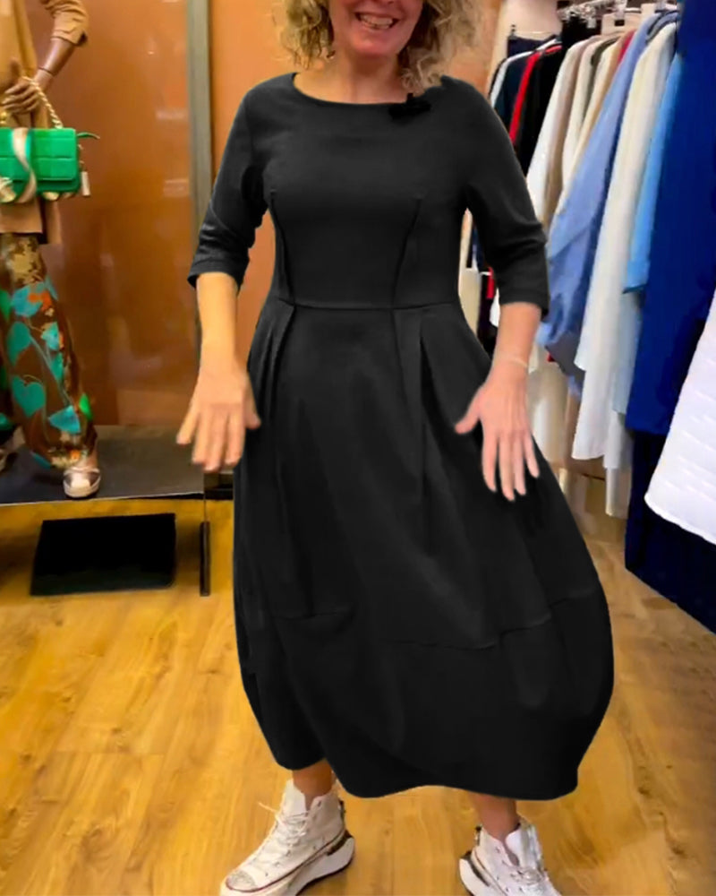 Coralia – Elegancka sukienka z okrągłym dekoltem