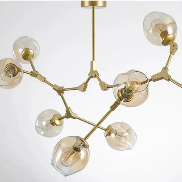 Designerski żyrandol molekularny 8-ramienny – nowoczesna lampa sufitowa LED
