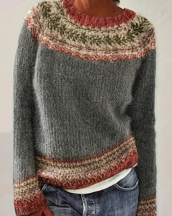 Nerissa – Dzianinowy sweter o etnicznym szyku