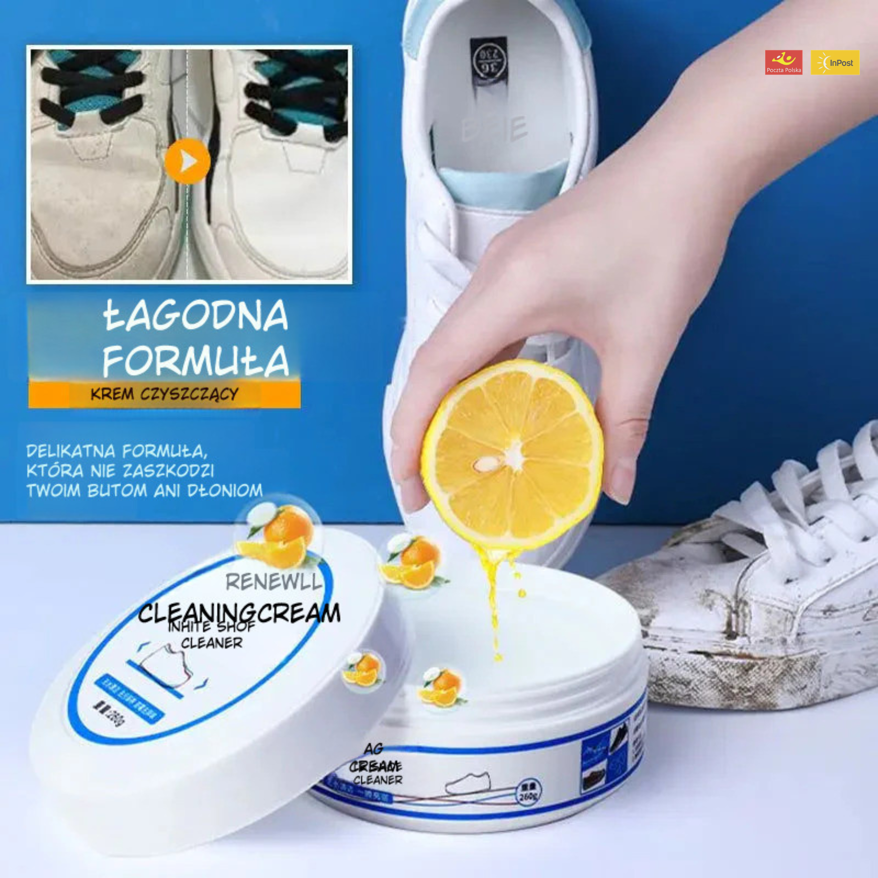 100 g środek do czyszczenia białych butów – uniwersalny krem czyszczący