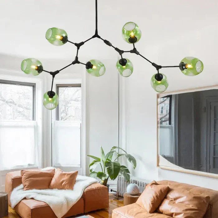 Designerski żyrandol molekularny 8-ramienny – nowoczesna lampa sufitowa LED