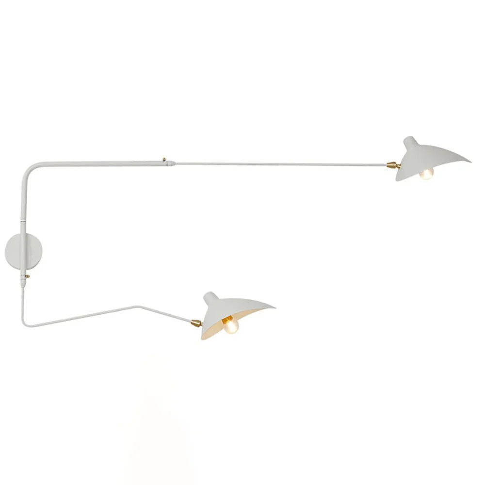 Designerska lampa ścienna z podwójnym ramieniem – regulowana lampa kinkietowa do salonu, biura lub sypialni