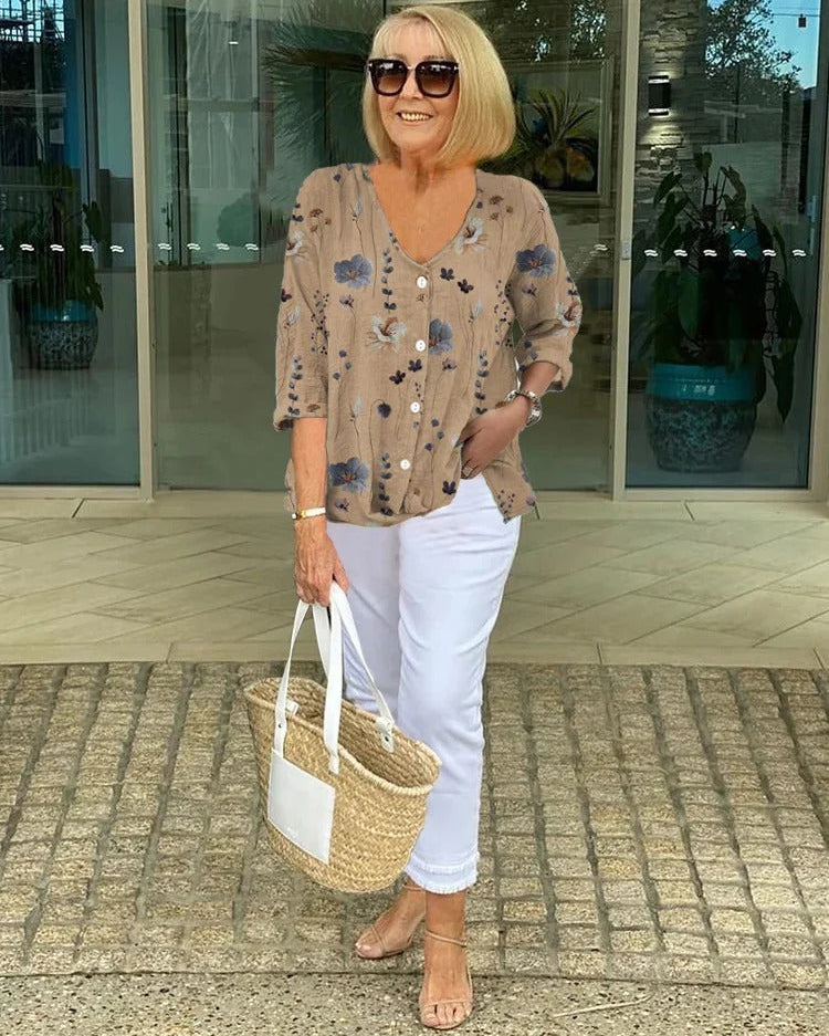 Gustawa – Zwiewna bluzka w kwiaty