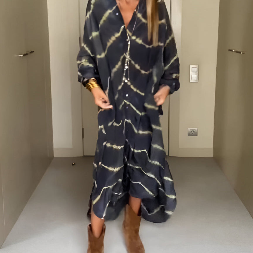 Druzjanna – Długa sukienka boho z falbankami