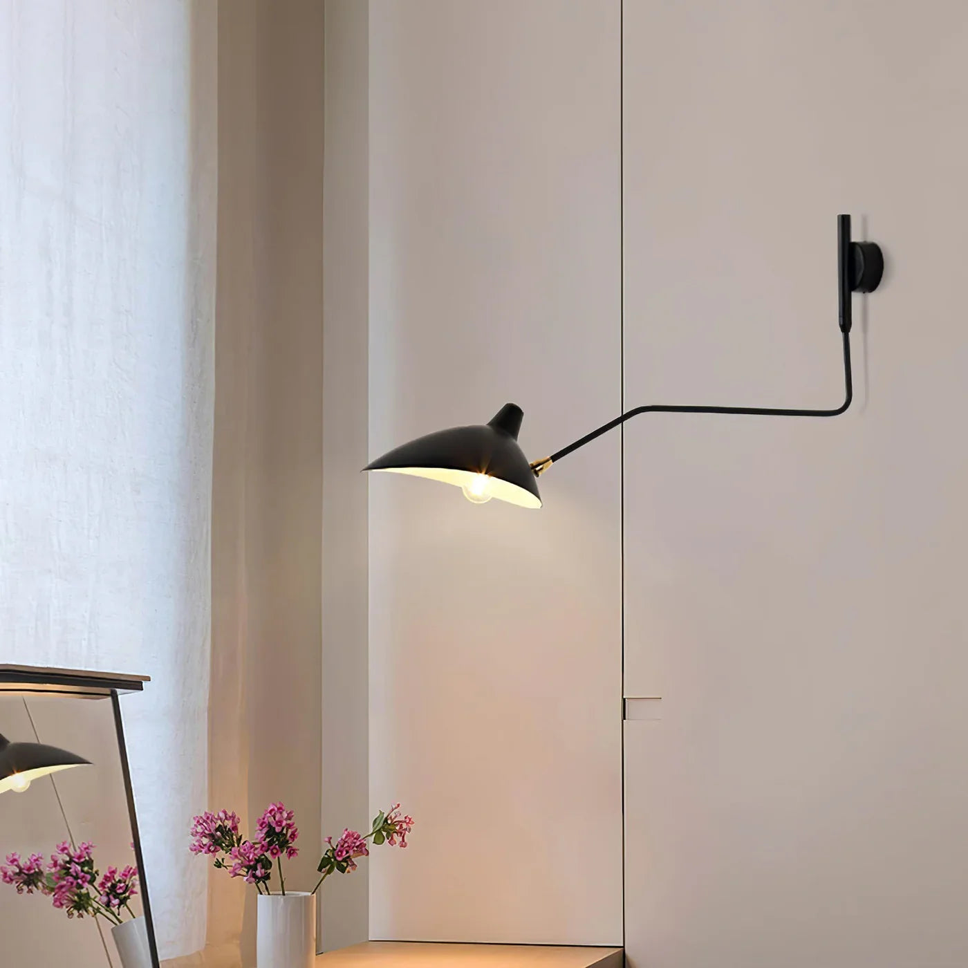 Designerska lampa ścienna z podwójnym ramieniem – regulowana lampa kinkietowa do salonu, biura lub sypialni
