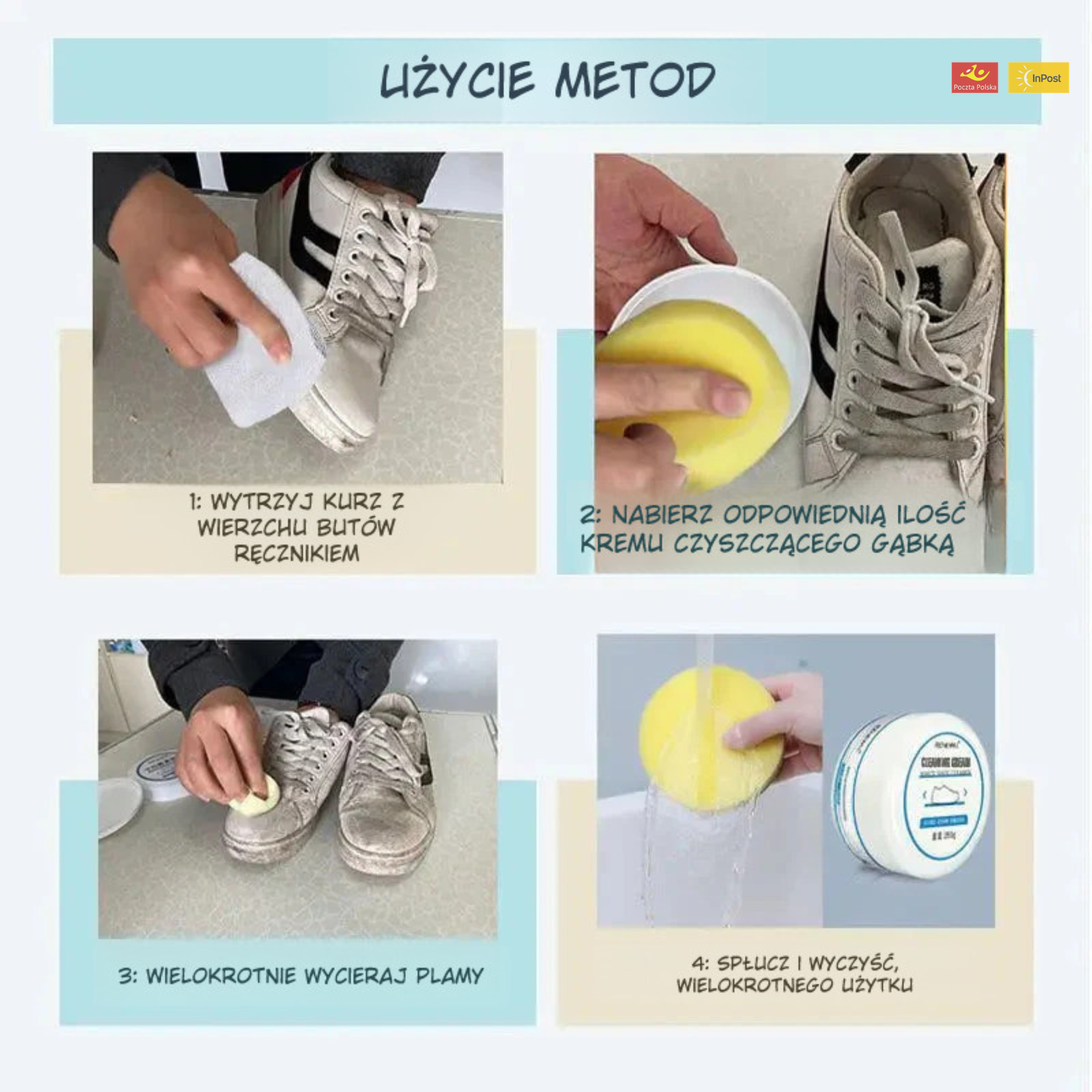 100 g środek do czyszczenia białych butów – uniwersalny krem czyszczący