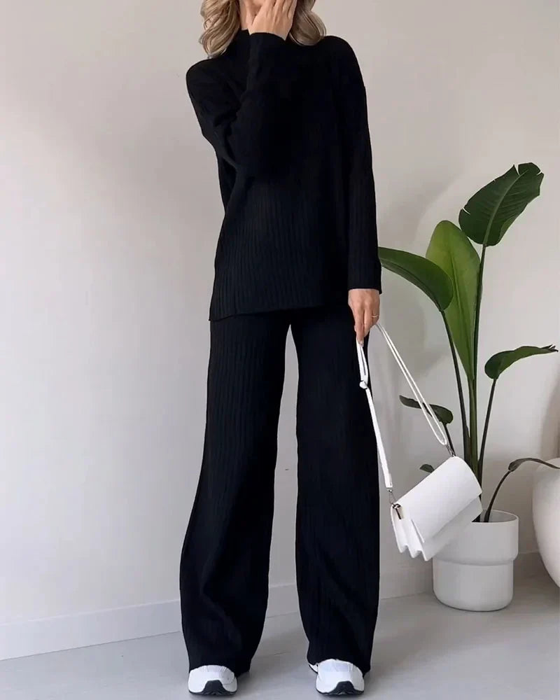 Elegancki dwuczęściowy zestaw z rozcięciem