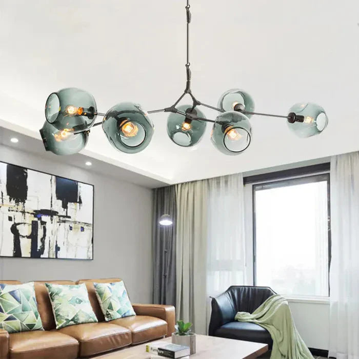 Designerski żyrandol molekularny 8-ramienny – nowoczesna lampa sufitowa LED