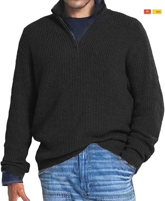 Długi sweter męski typu trucker | Ciepły