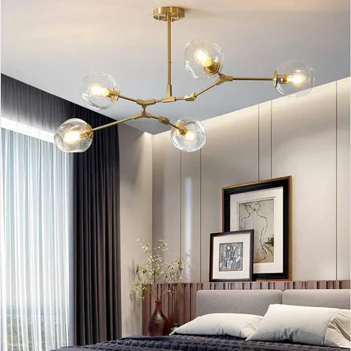 Designerski żyrandol molekularny 8-ramienny – nowoczesna lampa sufitowa LED