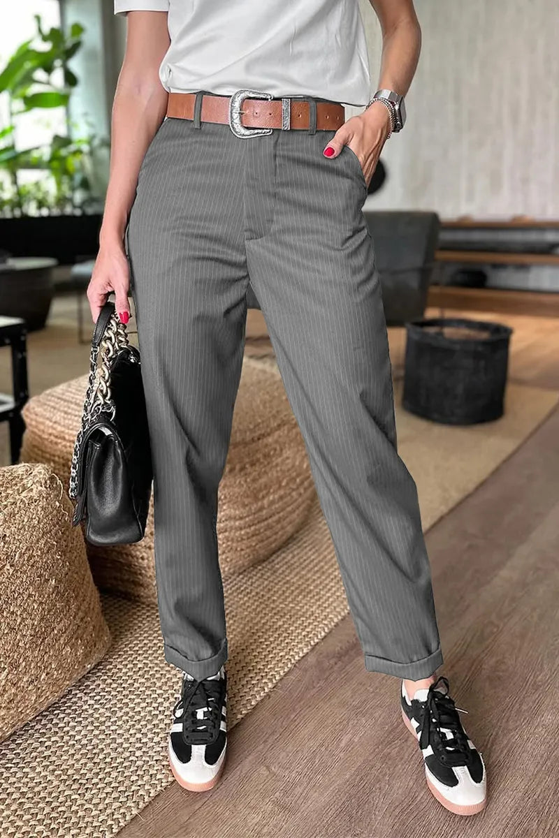 Calyra - Eleganckie spodnie w paski