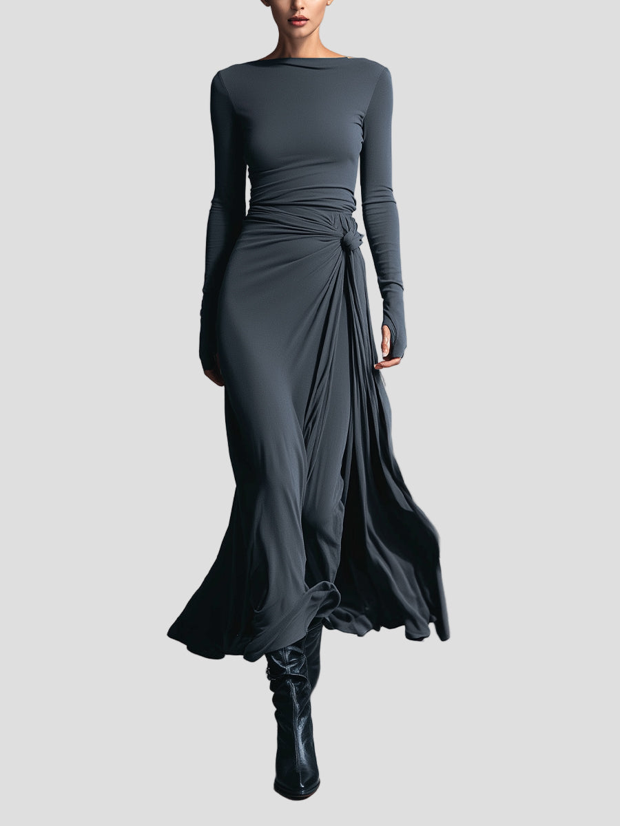 Janelith - Elegancka sukienka z efektem modelującym