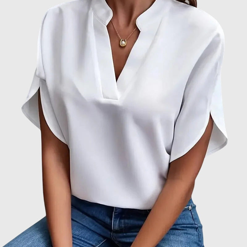 Beatrix™ | Miękka i Elegancka Koszula z Dekoltem w Serek