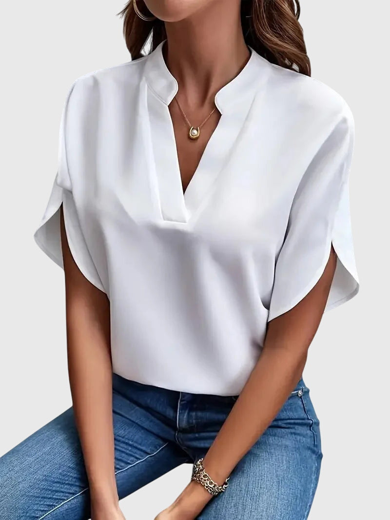 Beatrix™ | Miękka i Elegancka Koszula z Dekoltem w Serek